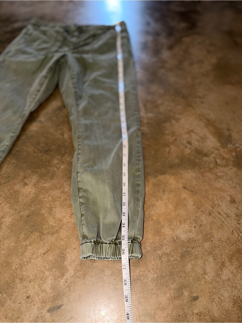 American Eagle Size 12 Short Green Utility Cargo Jogger Pants Stretch Drawstring - Picture 8 of 15